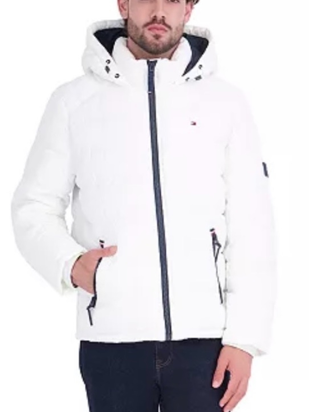 Tommy Hilfiger XXL White Heavy Hooded Jacket